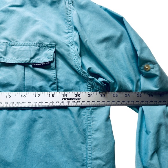 ExOfficio Sun Shirt Long Sleeve Button Up Vented Travel Outdoor Blue Size L - Picture 9 of 14